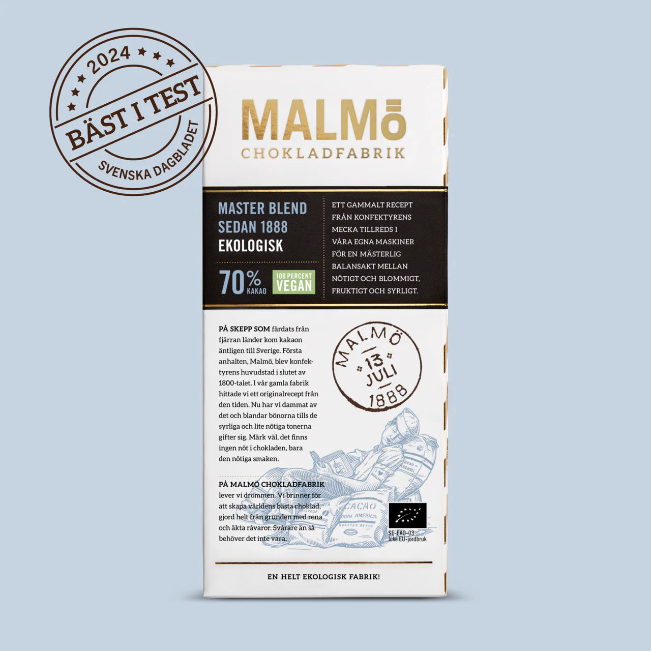 マルメ・ショクラドファブリック：マスターブレンド 70% ダークチョコレート