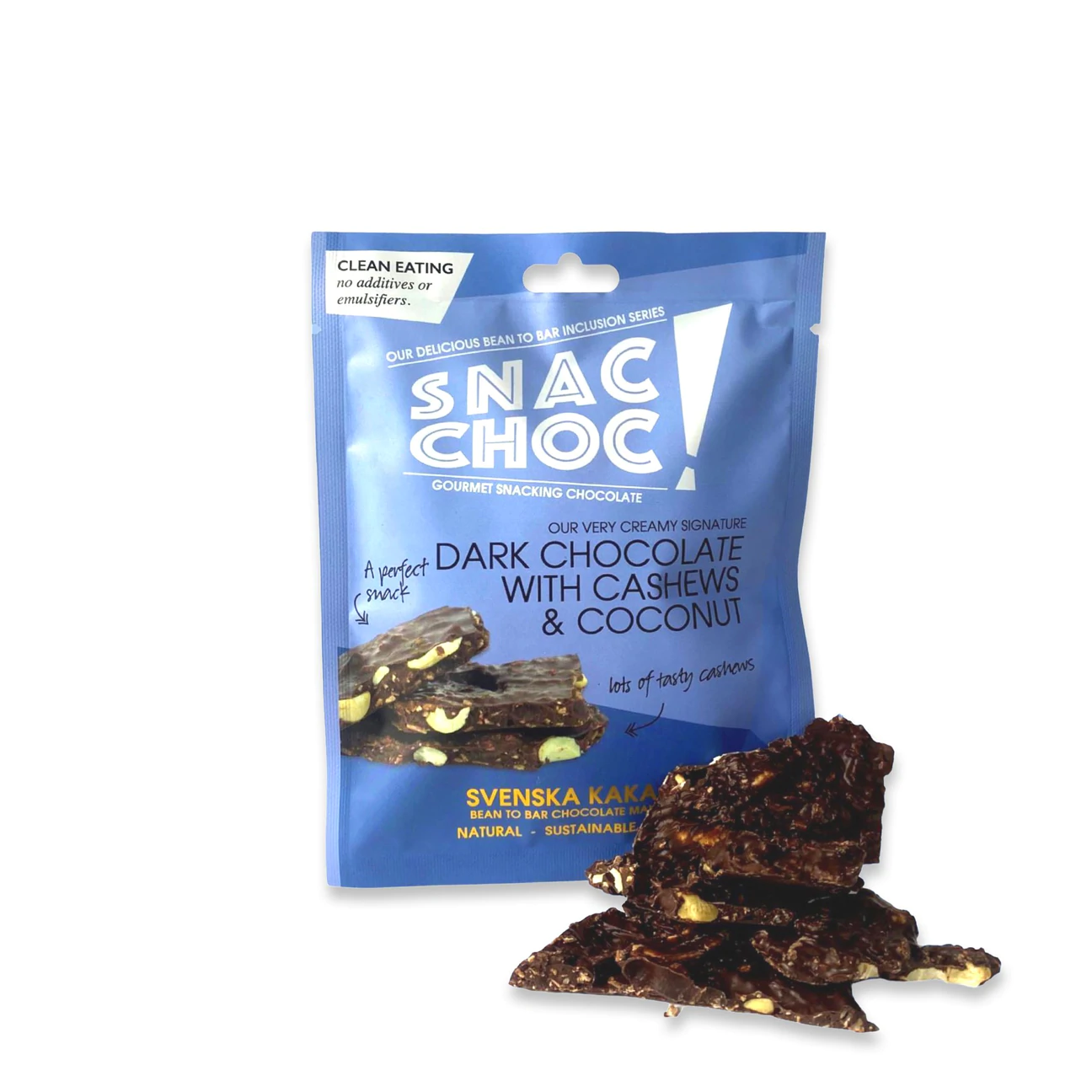 スナックチョック！ カシューナッツ＆ココナッツ フレーク ダークチョコレート